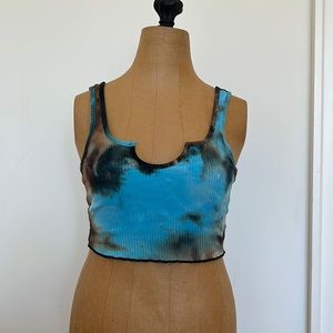 Black and blue marbled tank top
